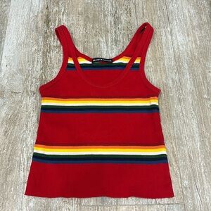 Vintage brandy Melville red rainbow striped tank retro